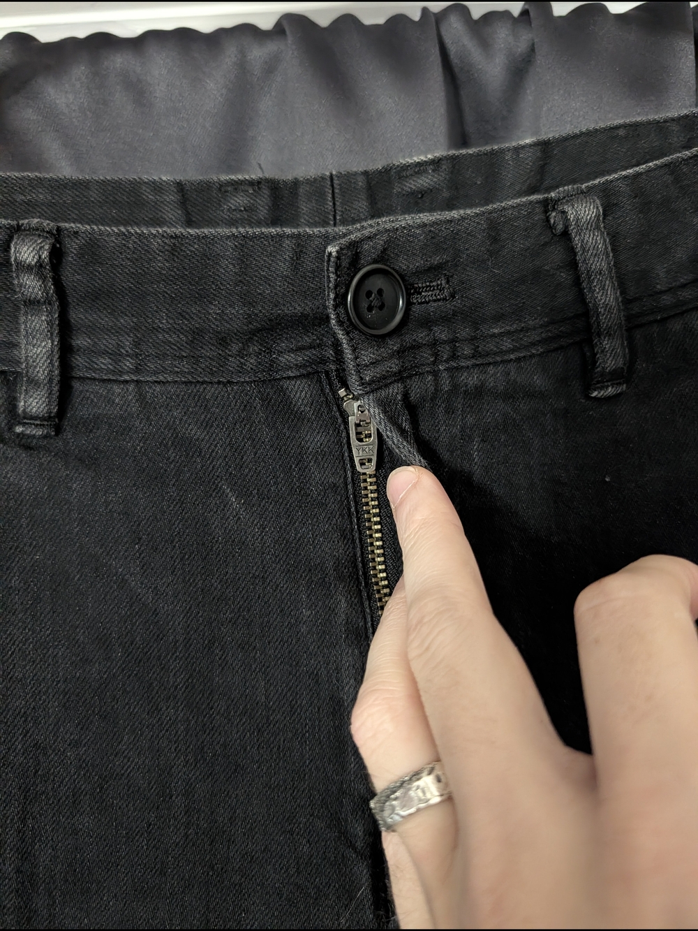 Yohji Yamamoto Men's Black Bondage Strap Buckle Straight-Leg Jeans Japan Sz 2 - Picture 6 of 16